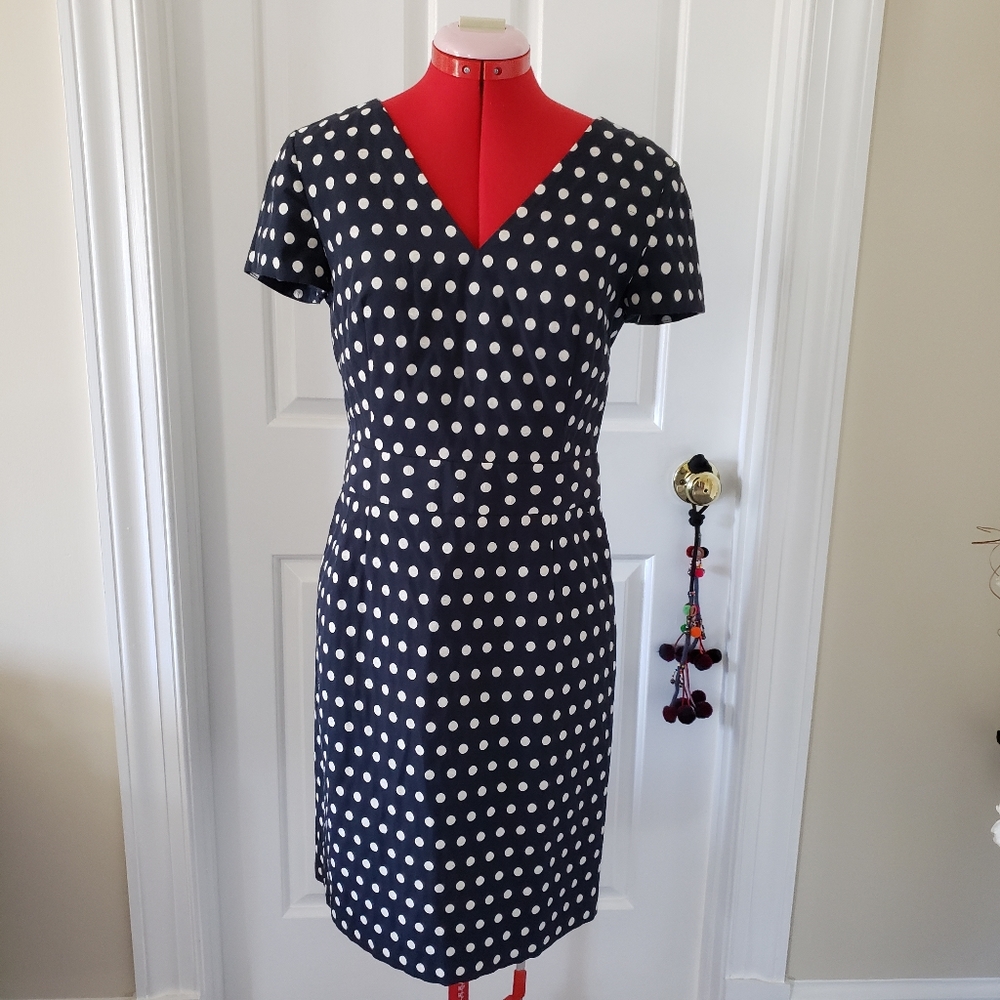 6P Banana Republic Polka Dots Short Sleeves Dress